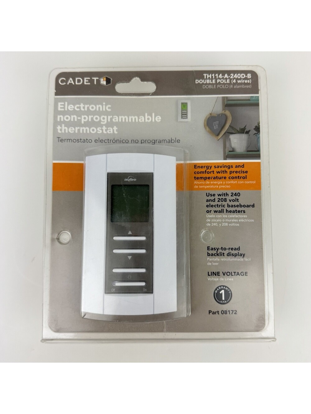 Cadet Aube TH114-A-240D-B Electronic Thermostat